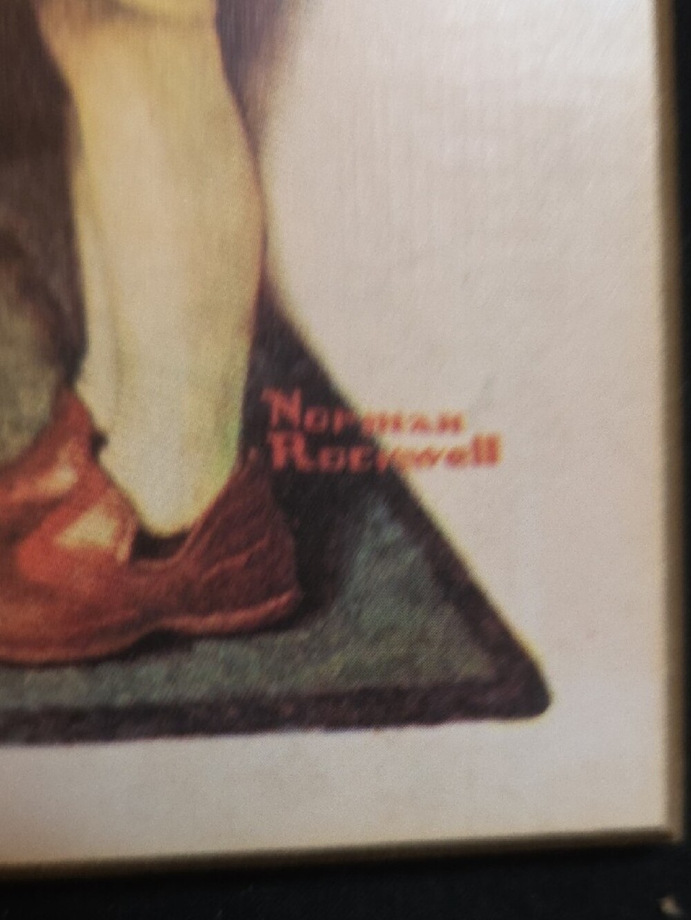 Vintage Norman Rockwell Print — Doctor and Little Girl (Red, Blue, Black) - Picture 7 of 8